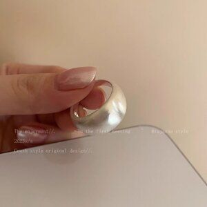 Women’s Silver Matte Brushed Open Ring Minimalist Adjustable Jewelry